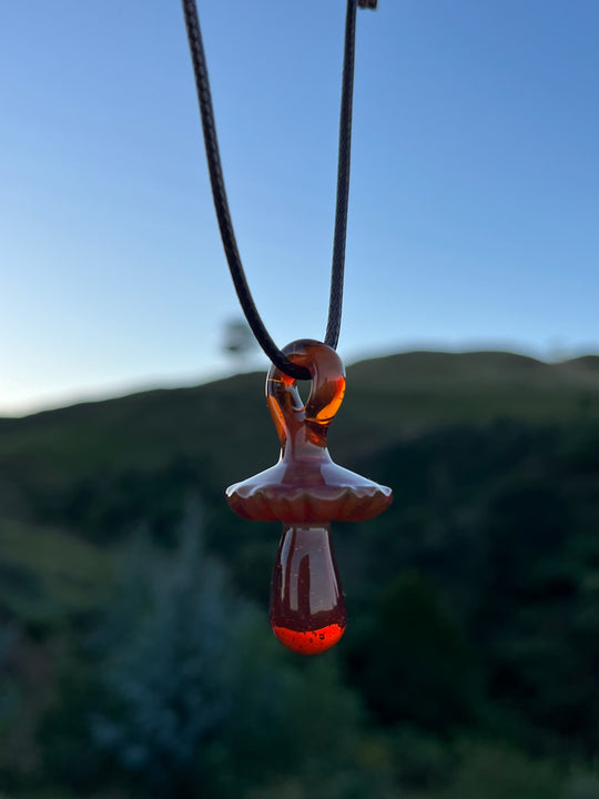 Jamie Clement Shroom Pendant - Light Red Elvis #3