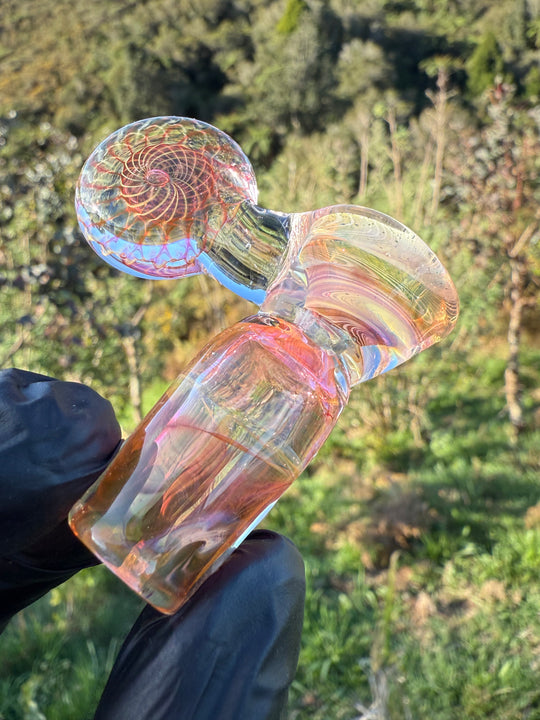 Jims Glass Blowing 18mm Fumicello Handle Slide - Gold Fumed