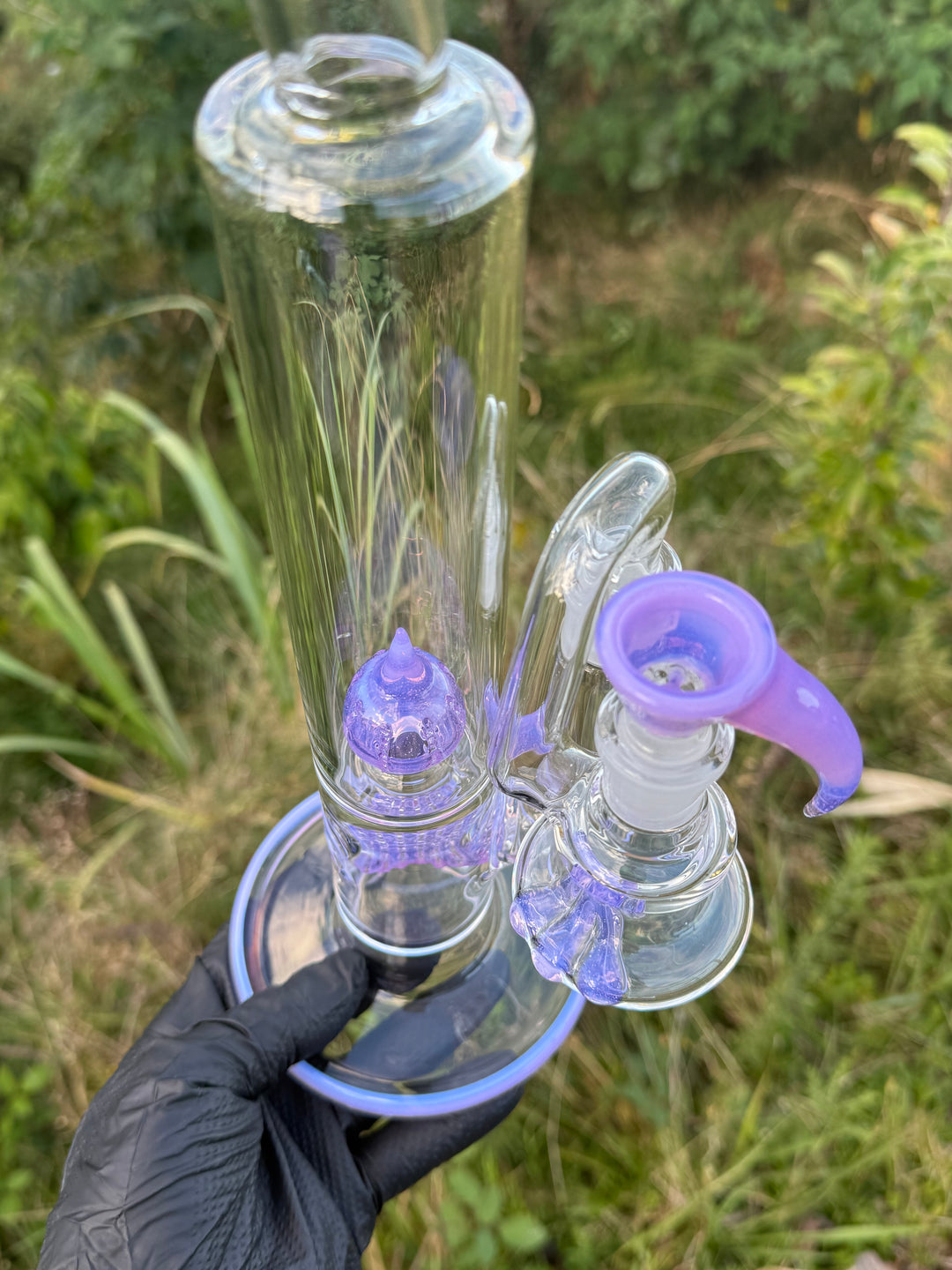 Uzzi Glass Stemline To Imperial Bent Neck Tube - Pink Slyme