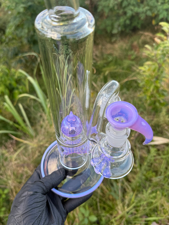 Uzzi Glass Stemline To Imperial Bent Neck Tube - Pink Slyme