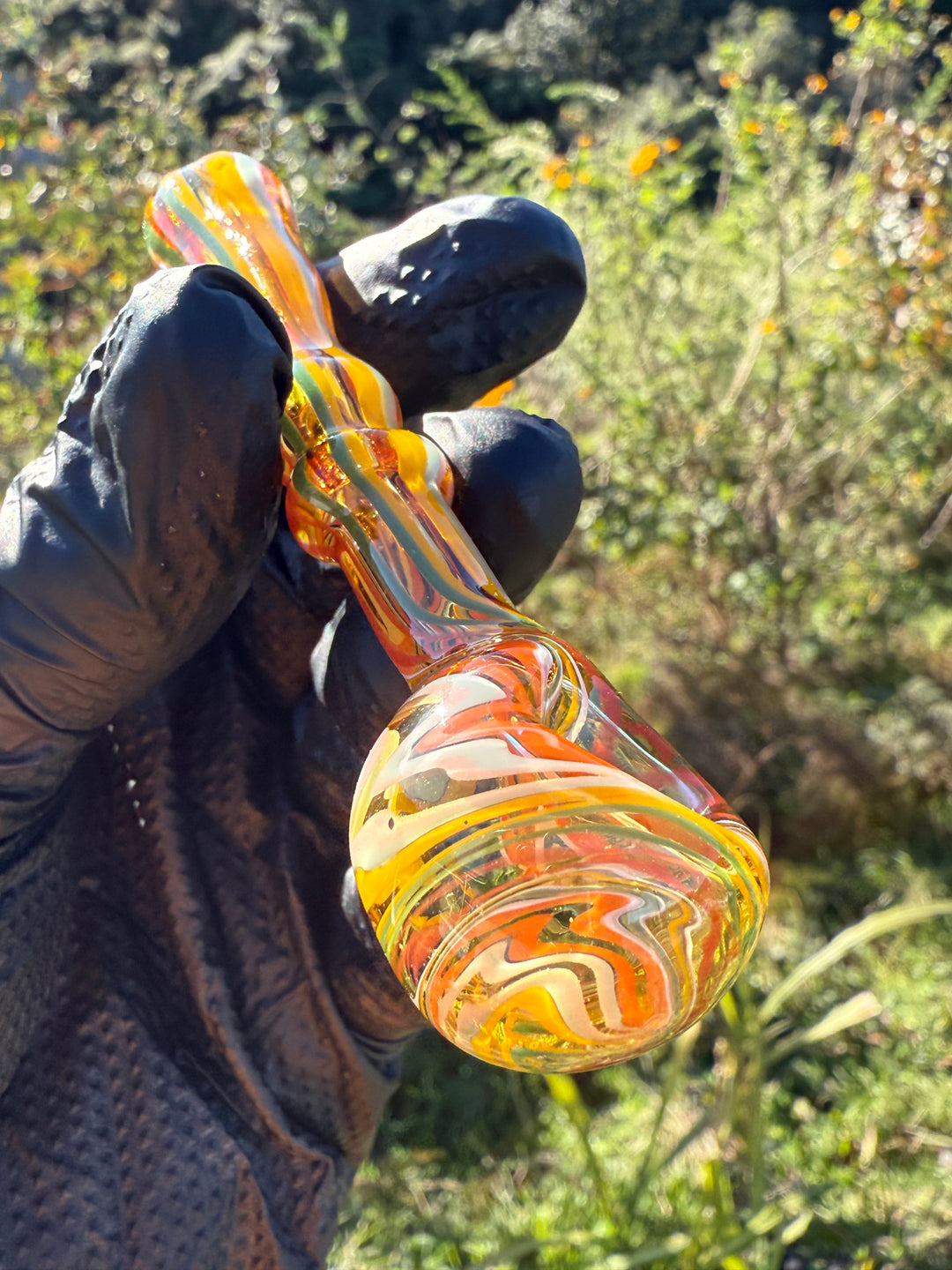Green Thumb Bob Glass Spoon - Multicoloured/Lines #1