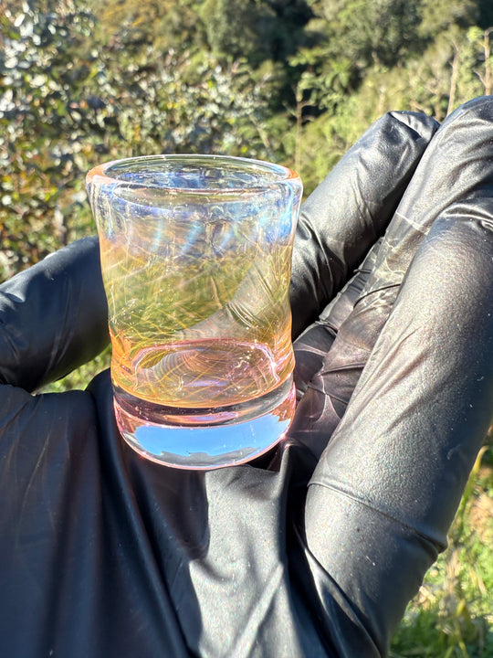 Jims Glass Blowing Spiral Chop Glass - Gold Fumed