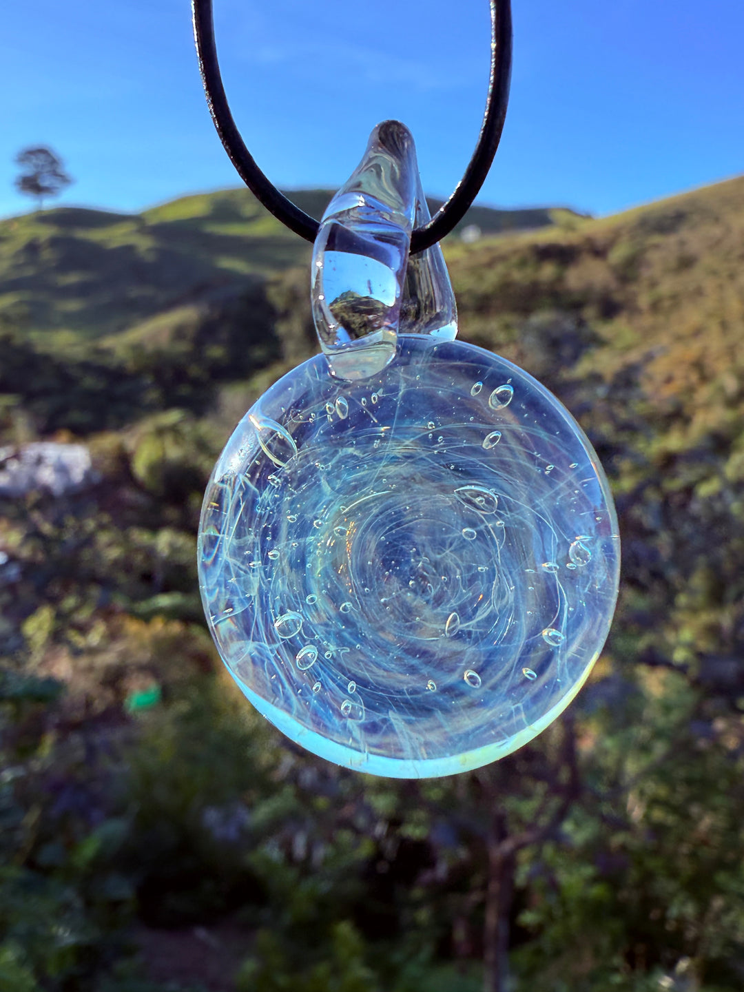 Jims Glass Blowing Solid Pendant - Silver Fumed