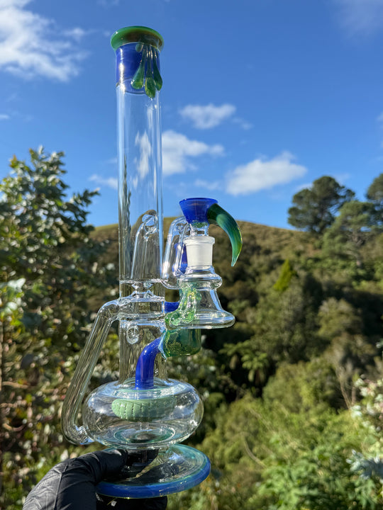 Uzzi Glass Two Tone Tubecycler Set - Green Energy/Sonic