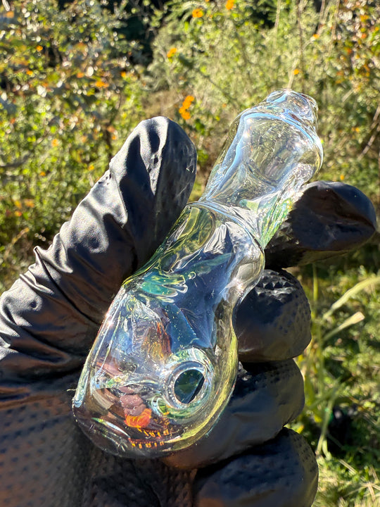 Green Thumb Bob Glass Spoon - Clear/Multicoloured #6