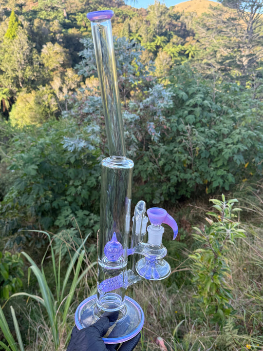 Uzzi Glass Stemline To Imperial Bent Neck Tube - Pink Slyme