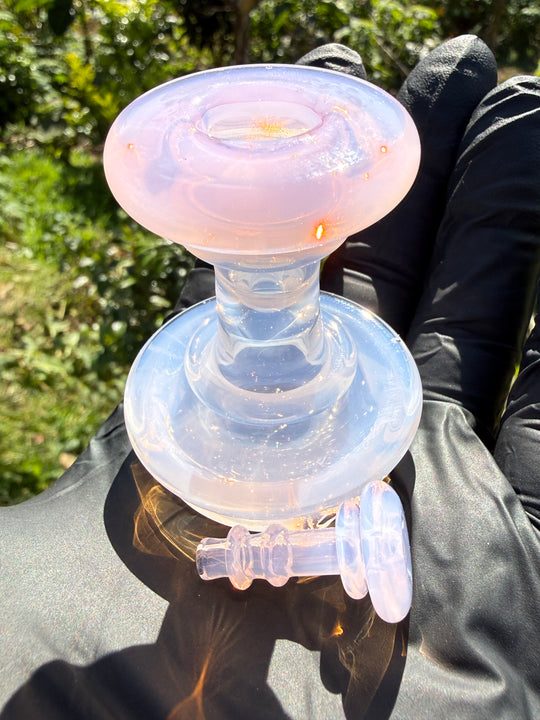 Yeti Glass Puffco Peak Dry Top/Joystick Set - Jade Pink #1