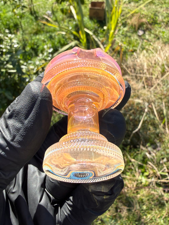 Yeti Glass Puffco Peak Dry Top/Joystick Set - Gold Fumed #1