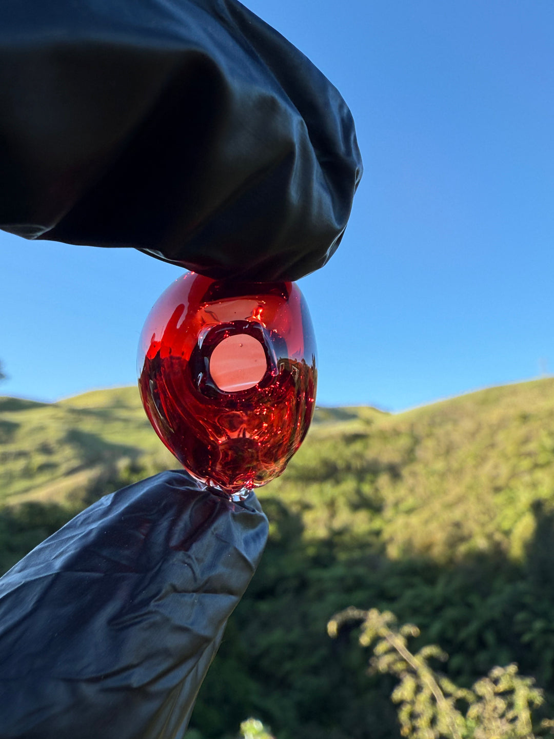 Wyrdglass Popped Balloon Pendant - Pomegranate