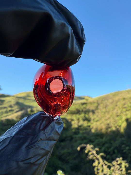 Wyrdglass Popped Balloon Pendant - Pomegranate