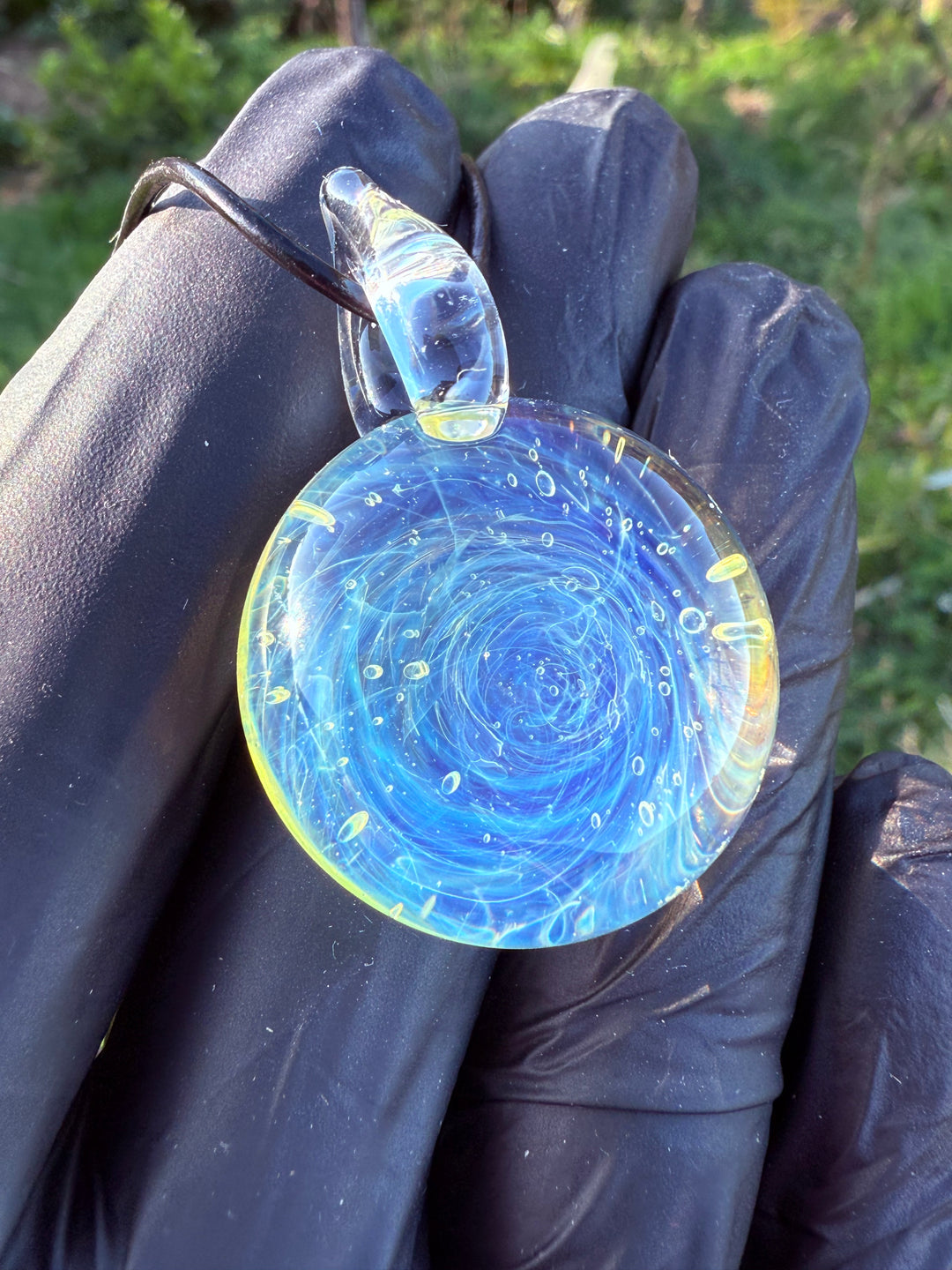 Jims Glass Blowing Solid Pendant - Silver Fumed