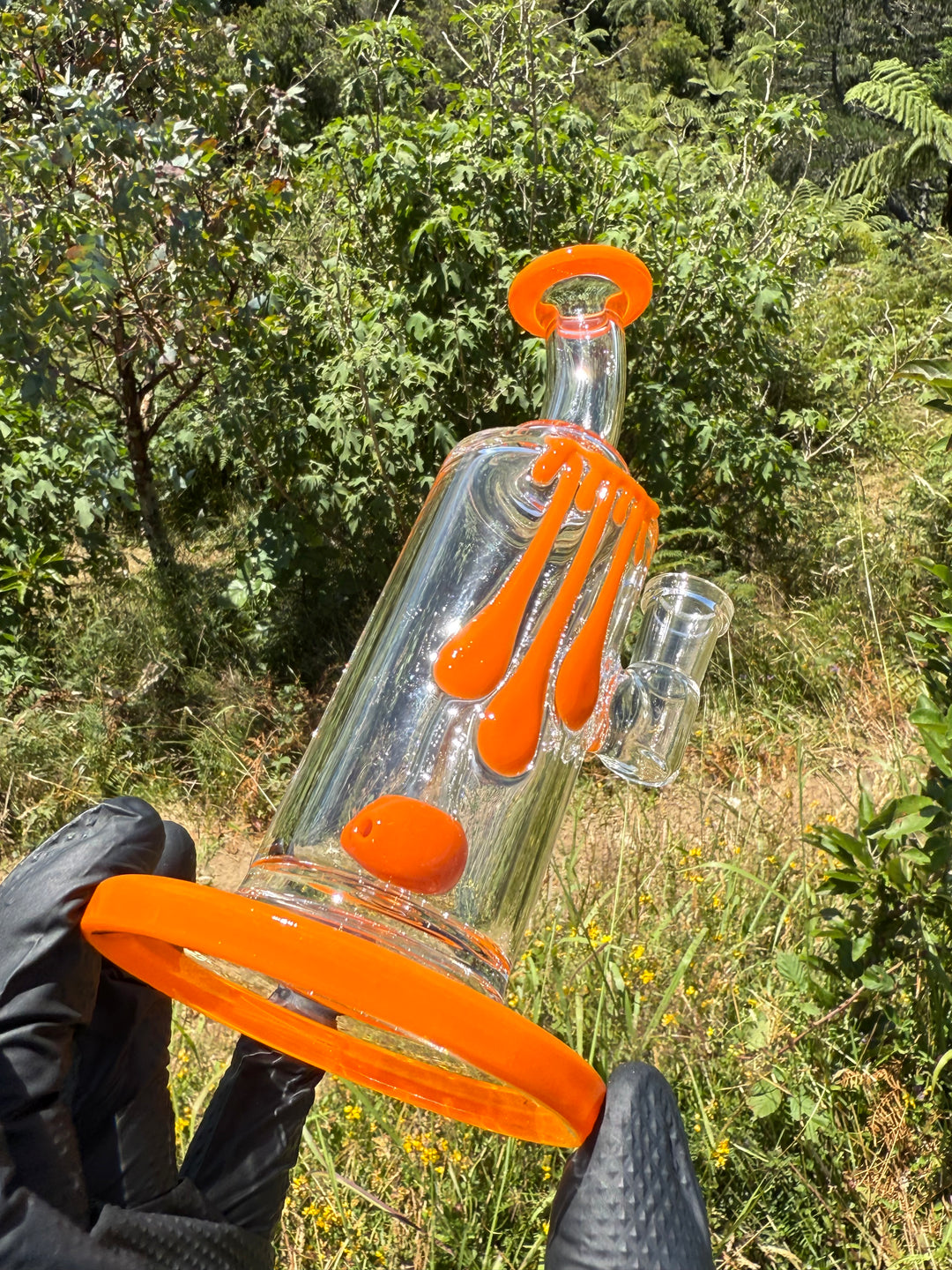 Uzzi Glass Drip Jammer Two Hole Perc - Lava