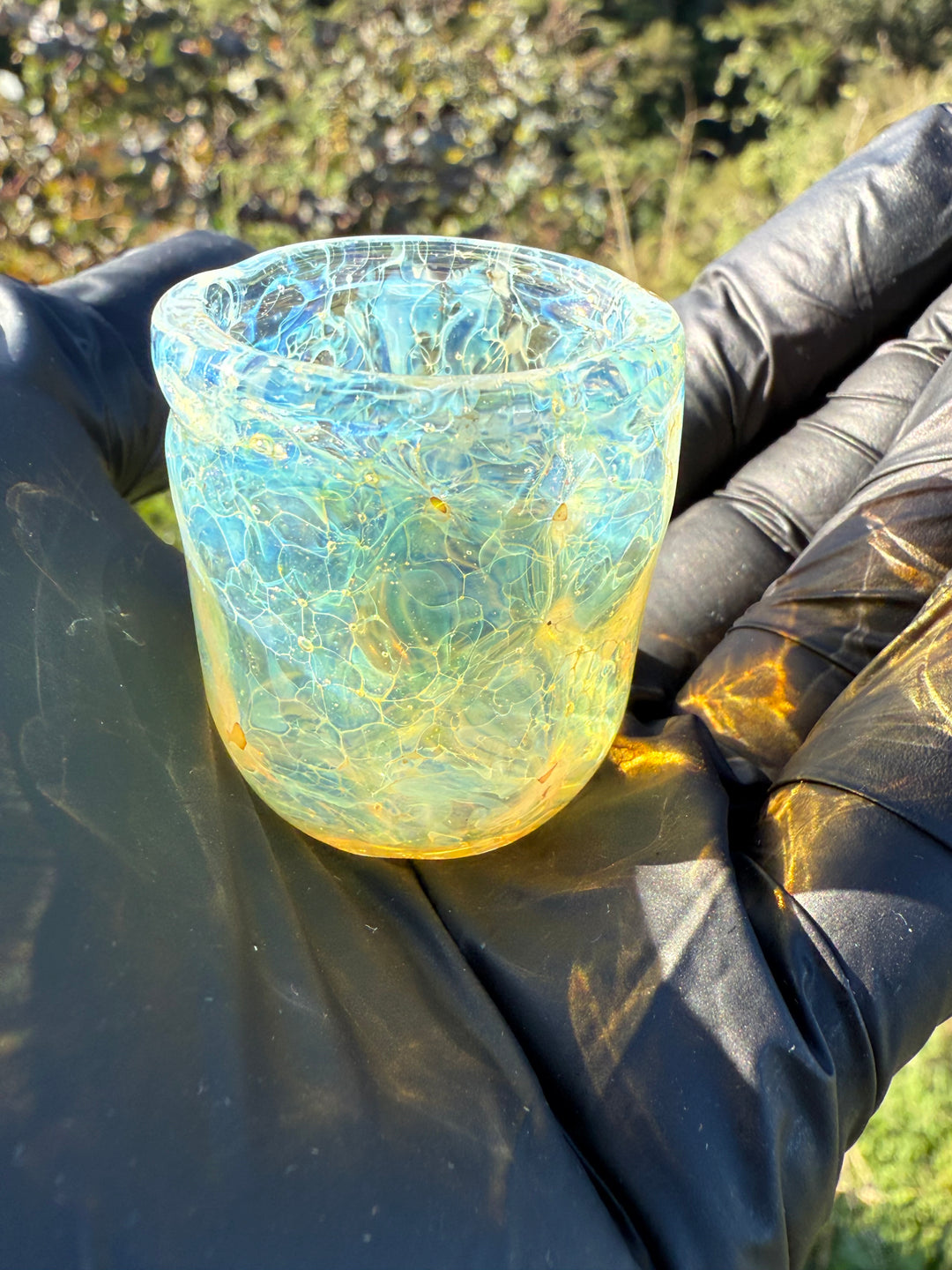 Jims Glass Blowing Chaos Chop Glass - Silver Fumed