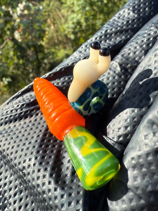 Waffle Glass Pendant - Snail On Carrot