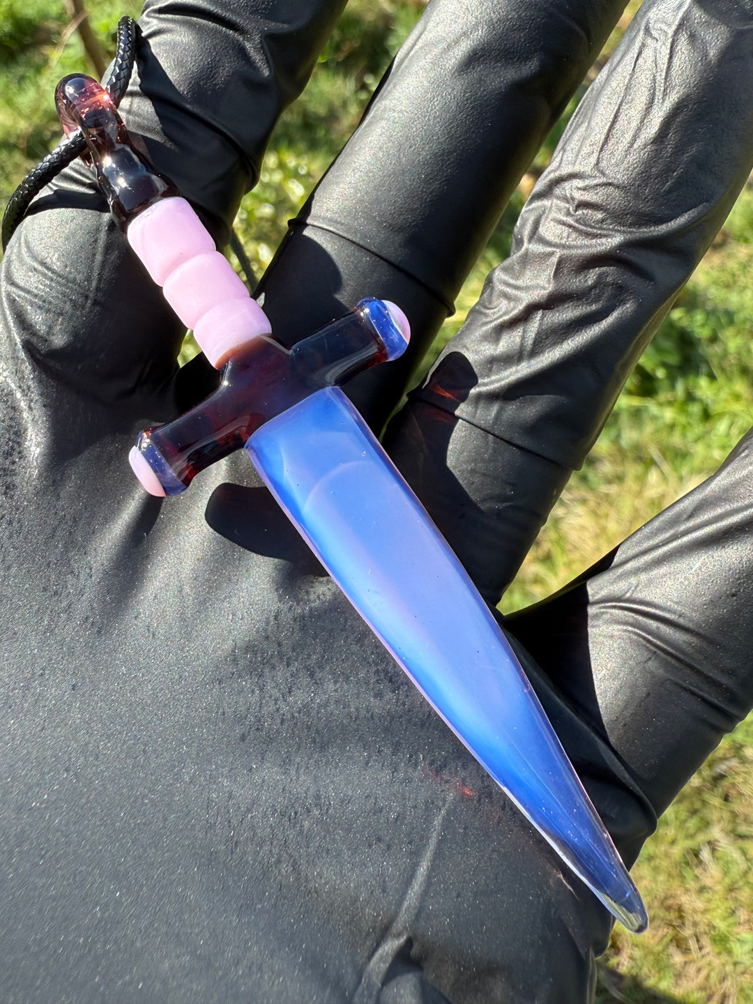 Jamie Clement Dagger Pendant - Pink Slyme/Chocolate Opal