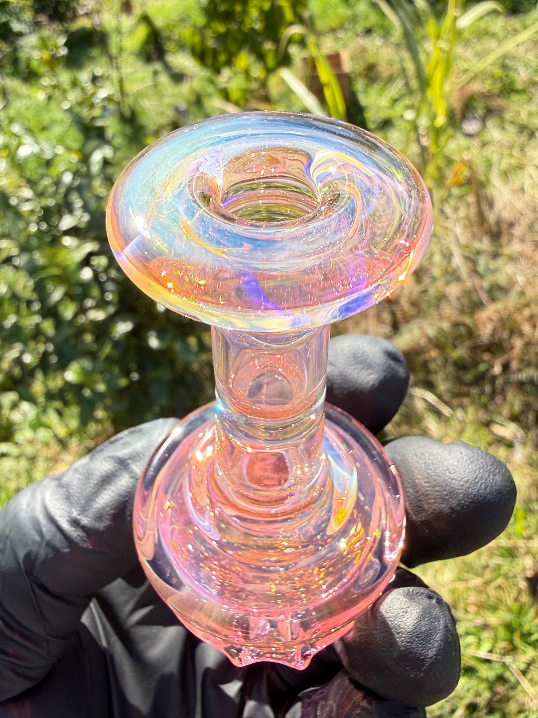 Yeti Glass Puffco Peak Dry Top/Joystick Set - Gold Fumed #2