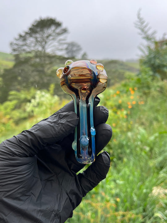 Jargo Glass Wrap And Rake Shroom Spoon - Fine Silver Fumed/NS Aurora/Jet Black/Lucy UV/Luna UV/Nova UV