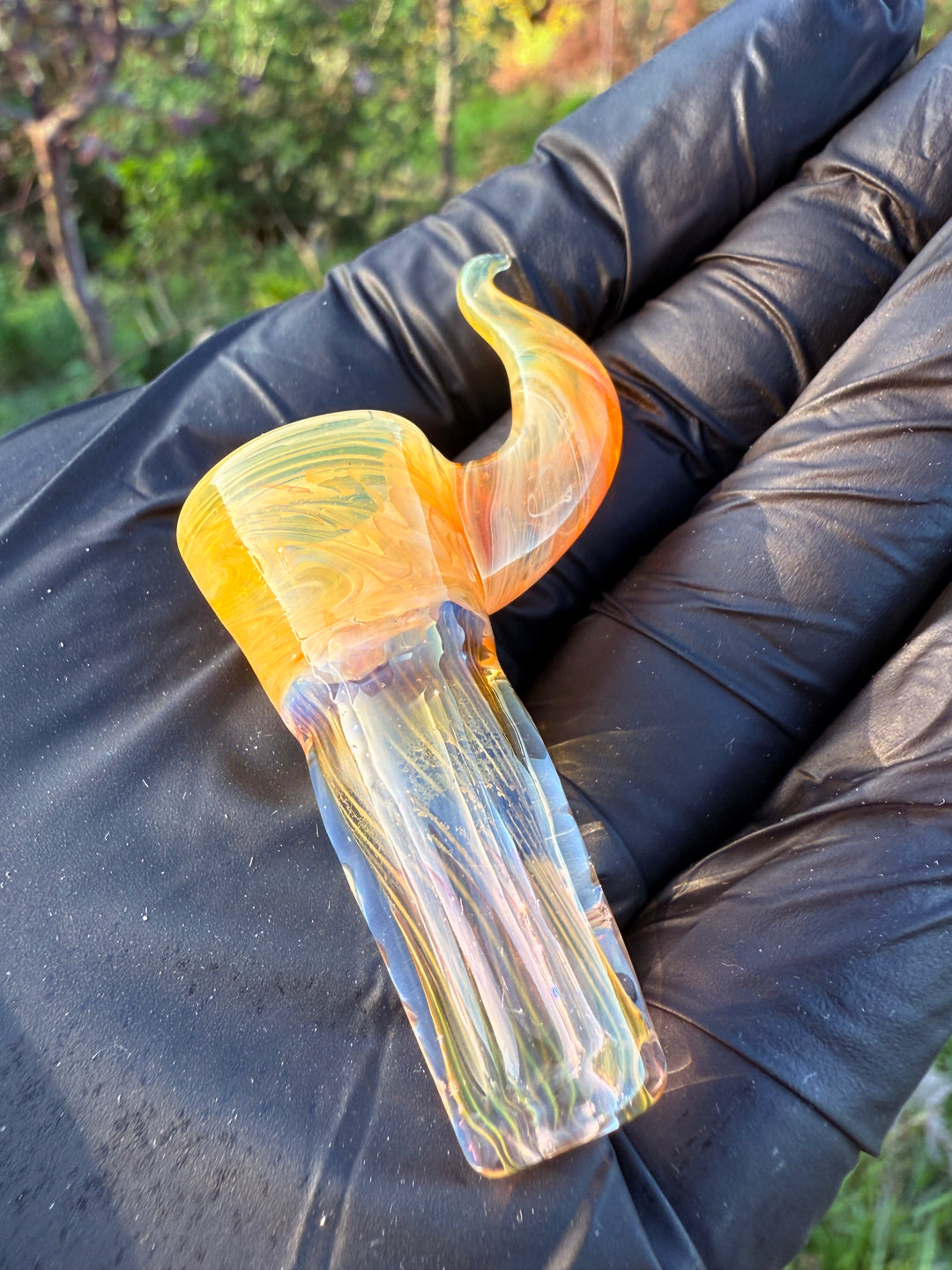 Jims Glass Blowing 14mm Slide - Gold Fumed/Clear
