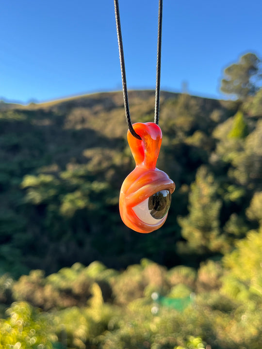 Jamie Clement Fixed Eye Pendant - Orange Opal Phoenix 2