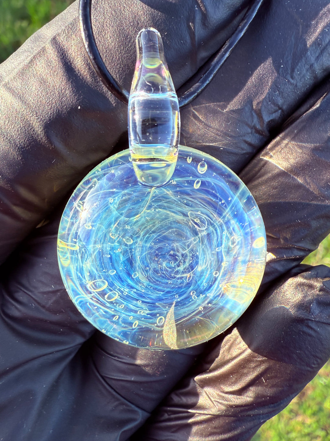 Jims Glass Blowing Solid Pendant - Silver Fumed