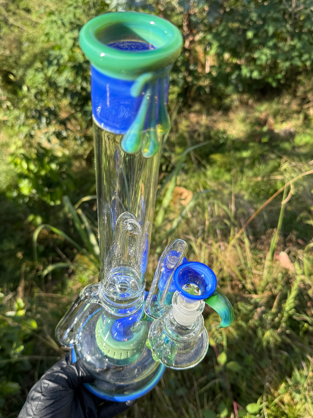 Uzzi Glass Two Tone Tubecycler Set - Green Energy/Sonic