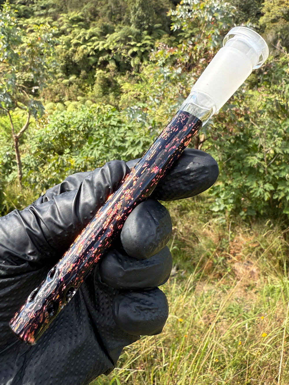 Jamie Clement Glass Collaboration Downstem - Black/Dichro #1