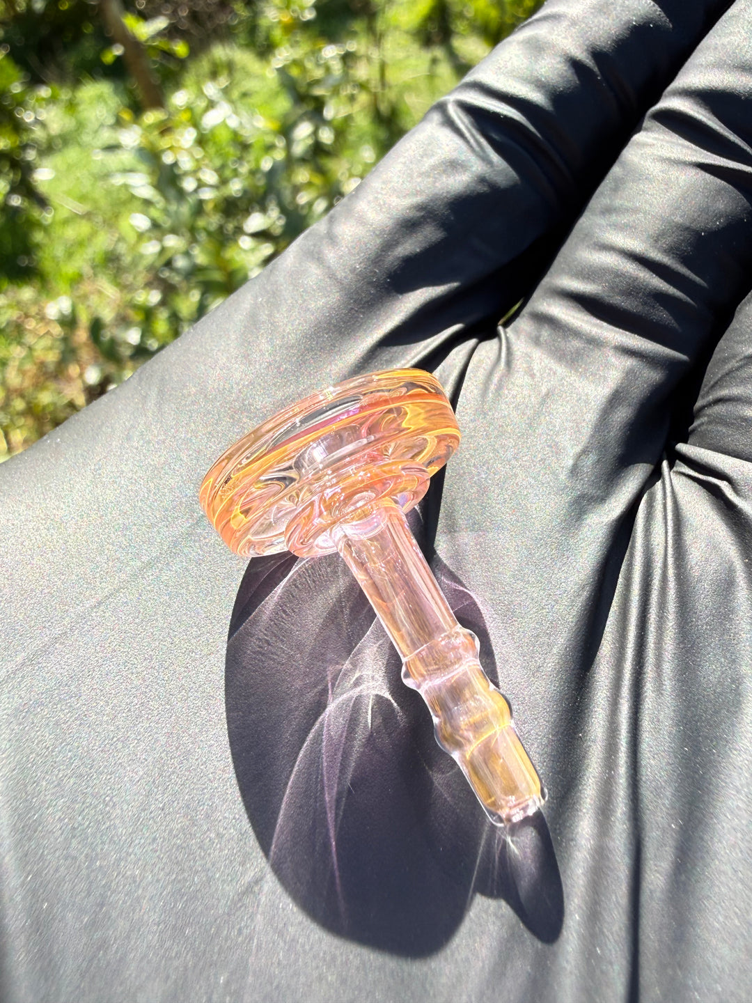 Yeti Glass Puffco Peak Dry Top/Joystick Set - Gold Fumed #2