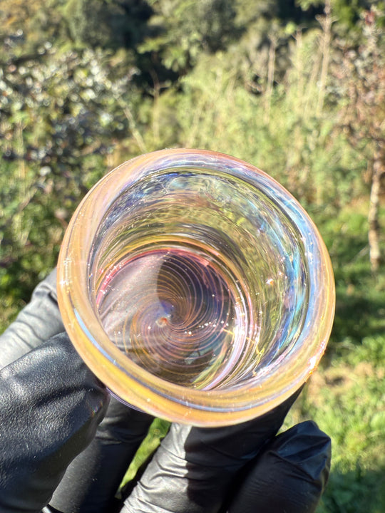 Jims Glass Blowing Spiral Chop Glass - Gold Fumed