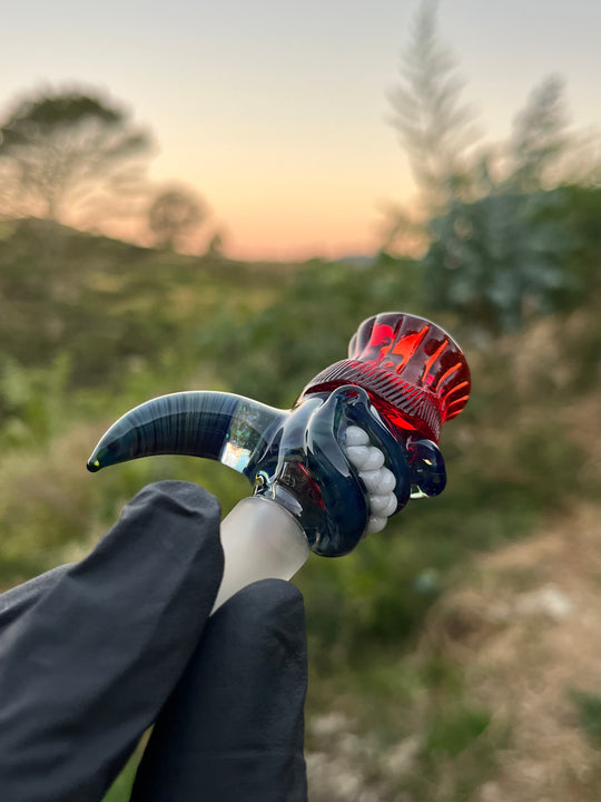 Wyrdglass Goblin Beanie Slide - Cobalt/Pomegranate