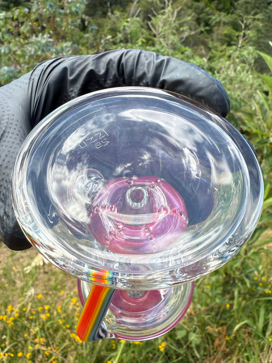 Uzzi Glass Wigwag Donut Recycler - Neo Opal/Orange/Jailhouse Rainbow