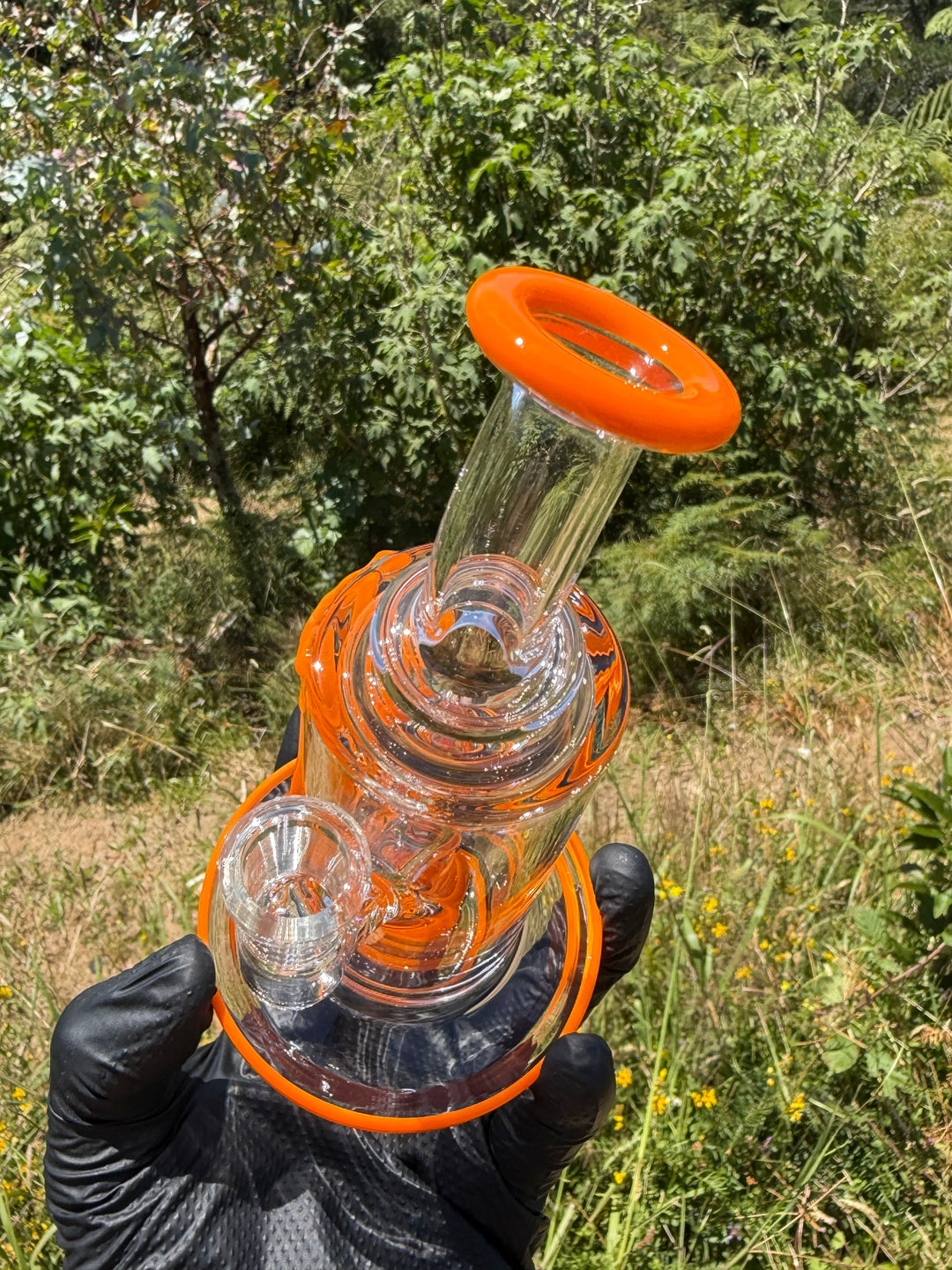 Uzzi Glass Drip Jammer Two Hole Perc - Lava