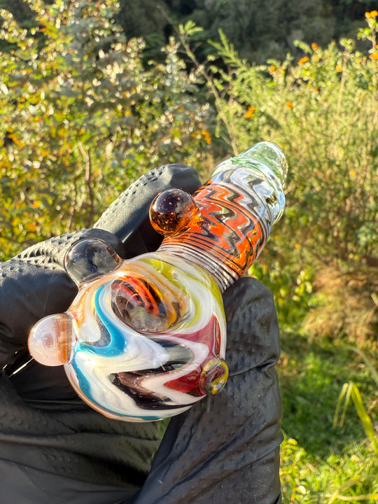 Green Thumb Bob Glass Spoon - Multicoloured/Wigwags #1