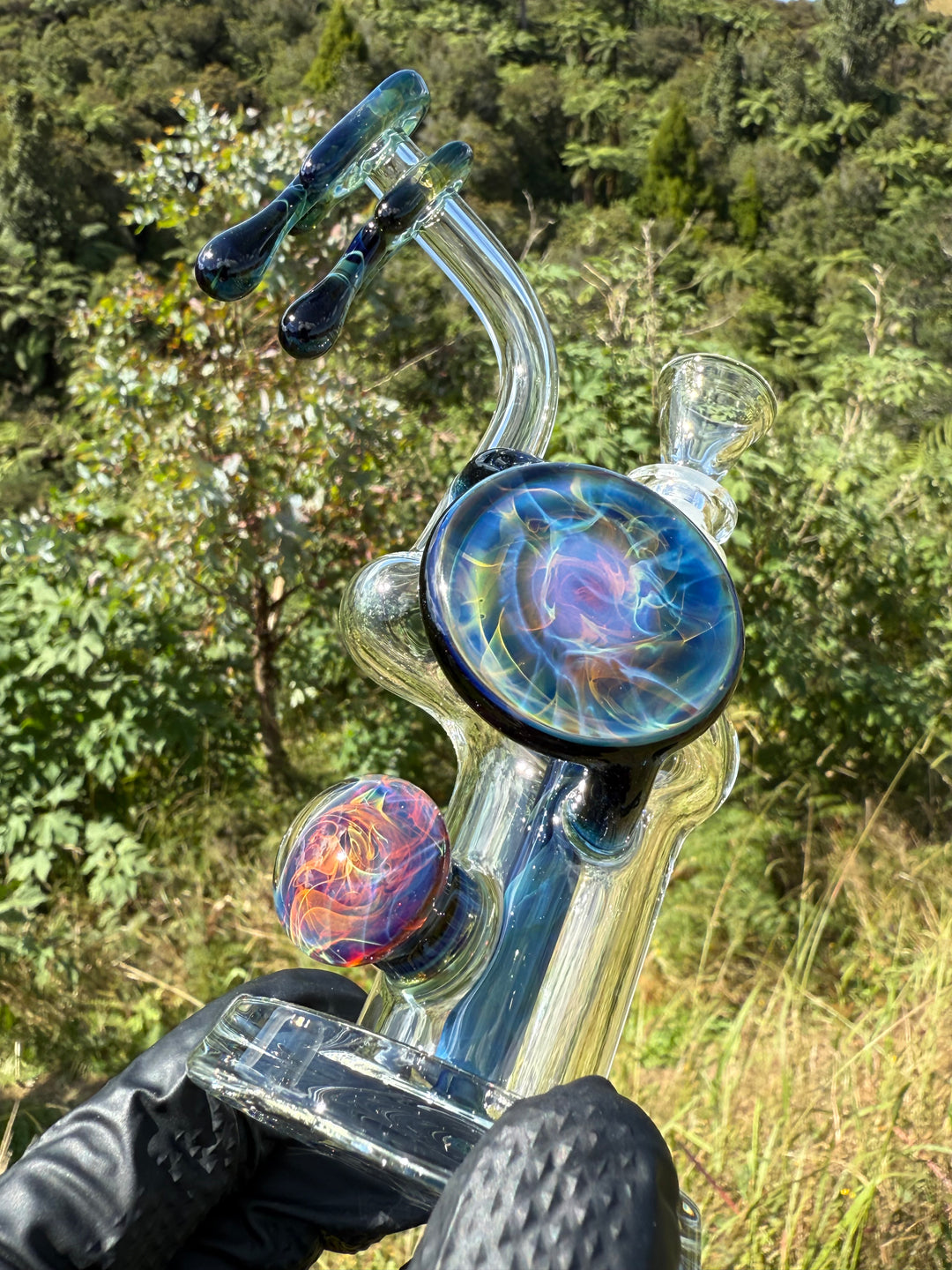 Beerglass Chaos Medallion Drip Mini Rig - Irid/Multicoloured