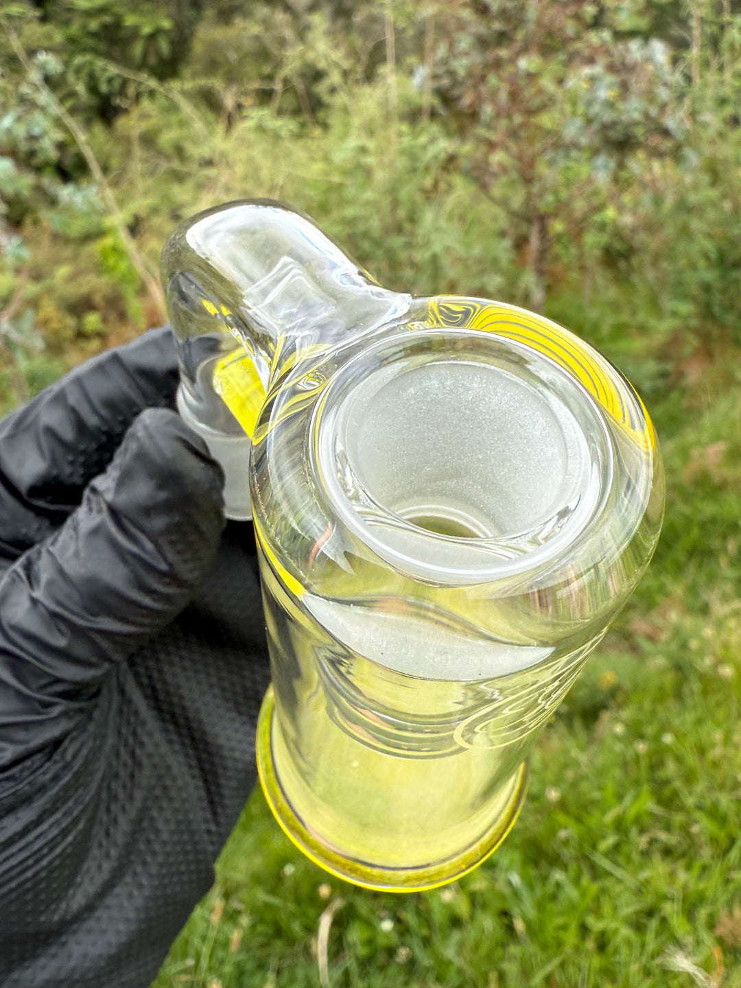 Empirical Glass Grill Perc Tube With Trashcan/Slide - Pineapple Juice/White Saturn