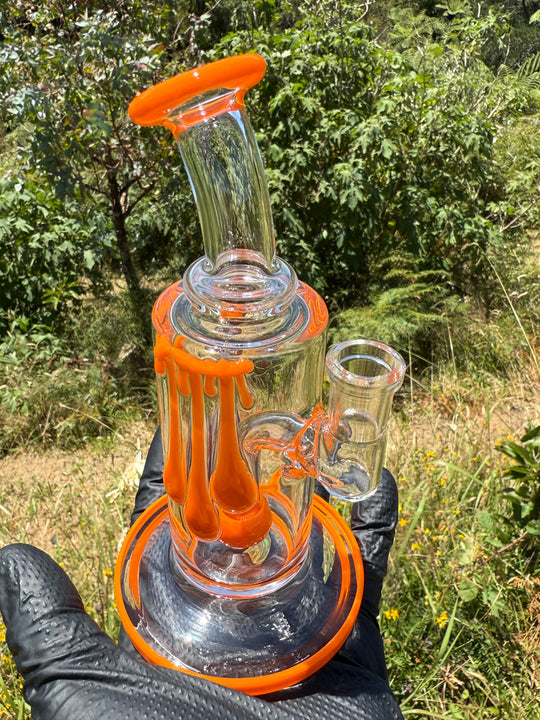 Uzzi Glass Drip Jammer Two Hole Perc - Lava