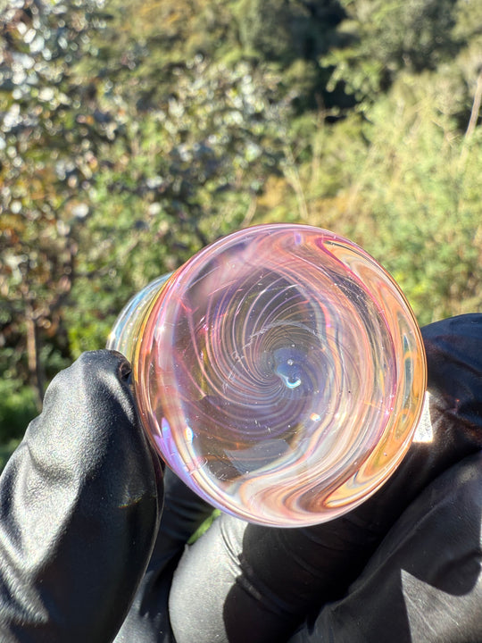 Jims Glass Blowing Spiral Chop Glass - Gold Fumed