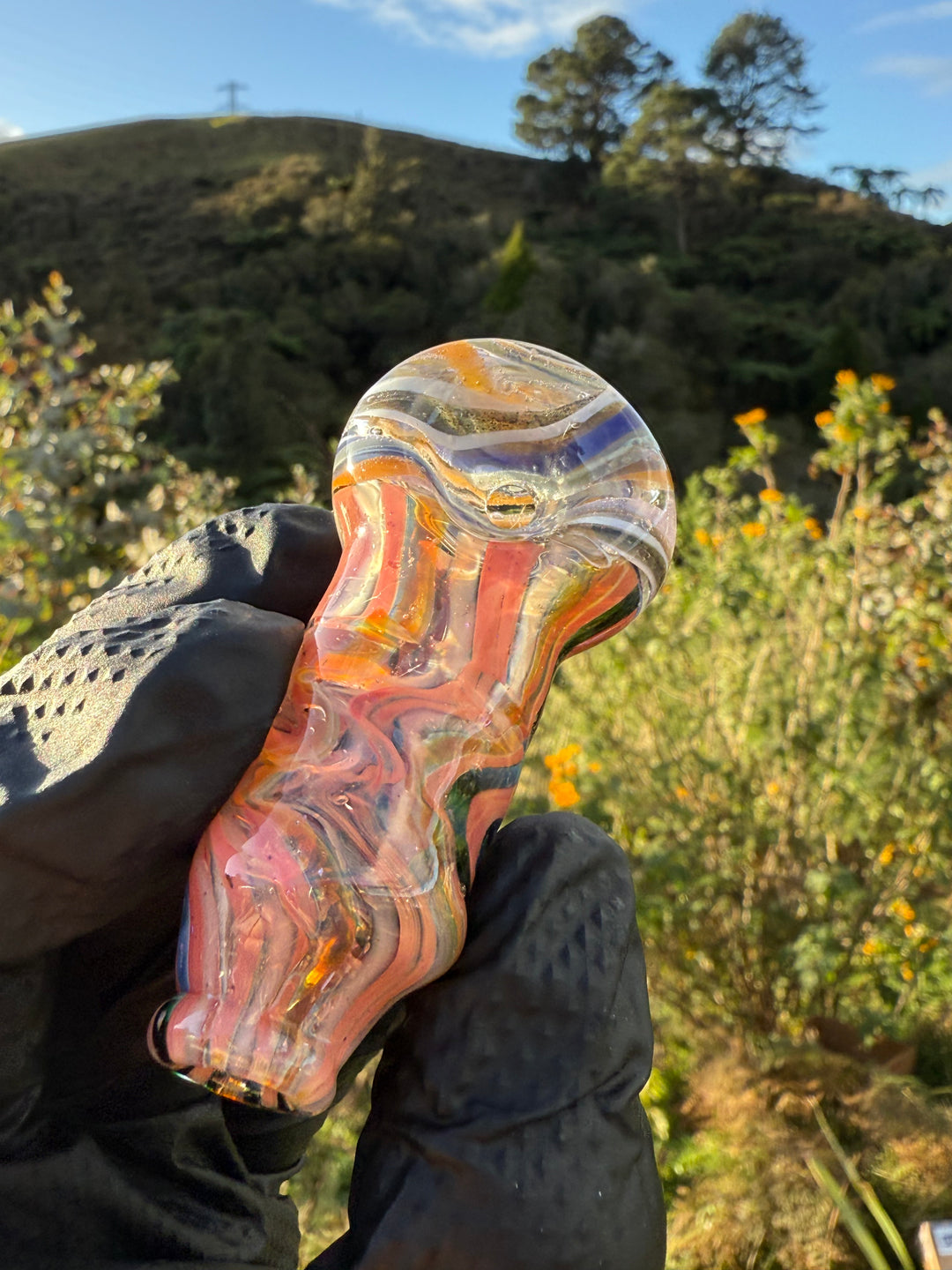 Green Thumb Bob Glass Spoon - Multicoloured/Lines #3