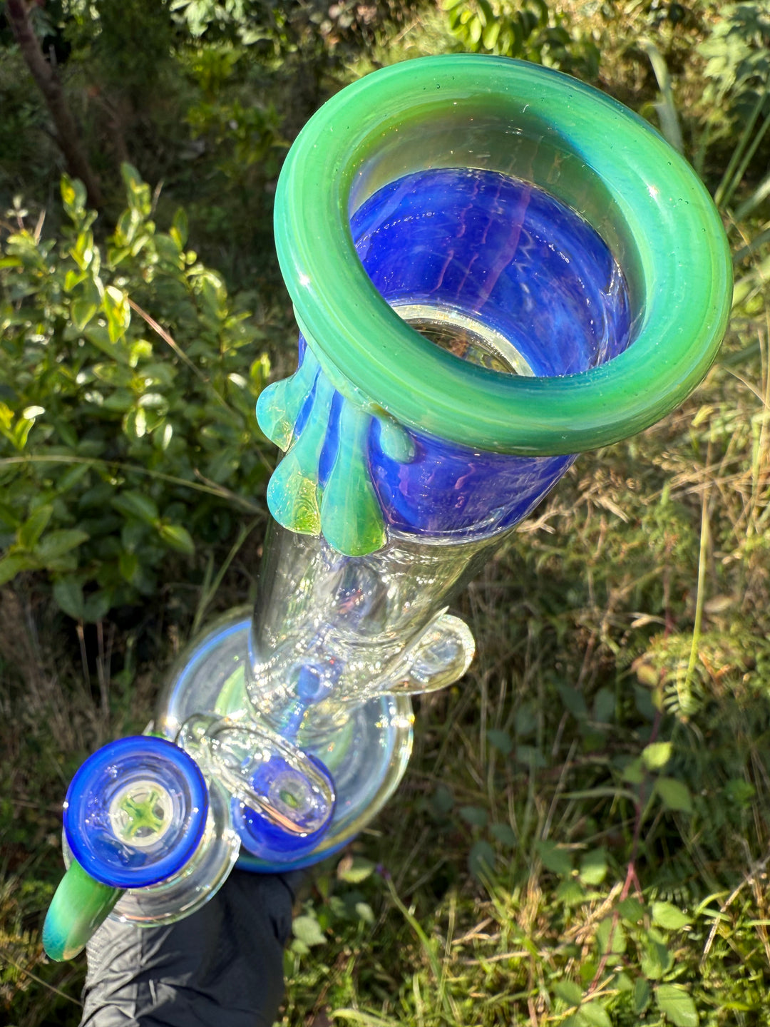 Uzzi Glass Two Tone Tubecycler Set - Green Energy/Sonic