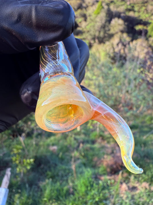 Jims Glass Blowing 14mm Slide - Gold Fumed/Clear