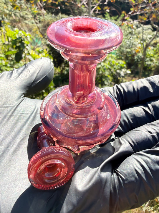 Yeti Glass Puffco Peak Dry Top/Joystick Set - Red Exotic