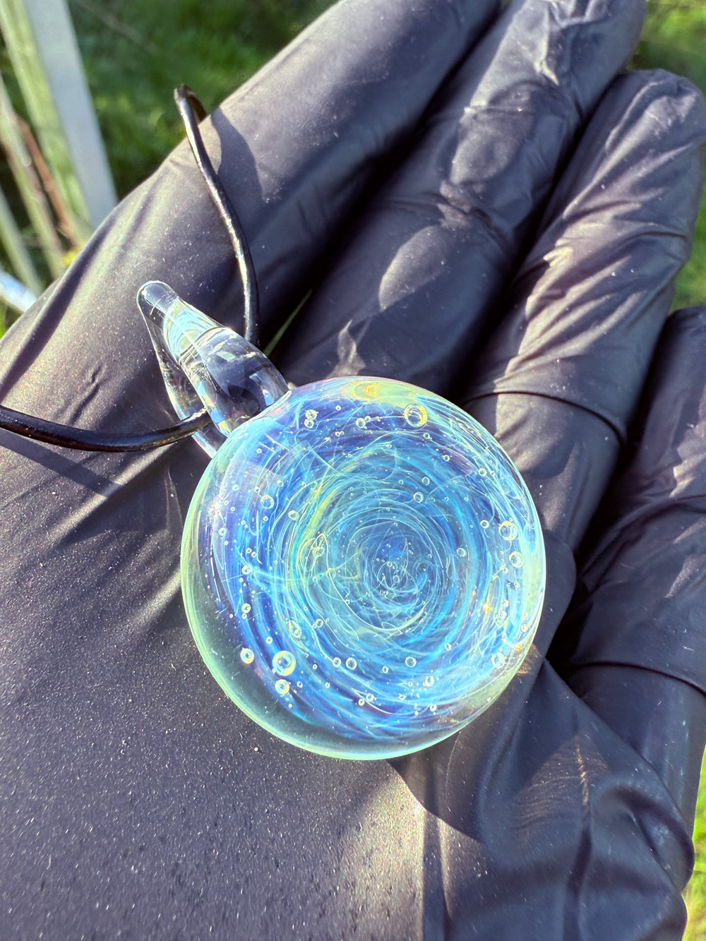 Jims Glass Blowing Solid Pendant - Silver Fumed