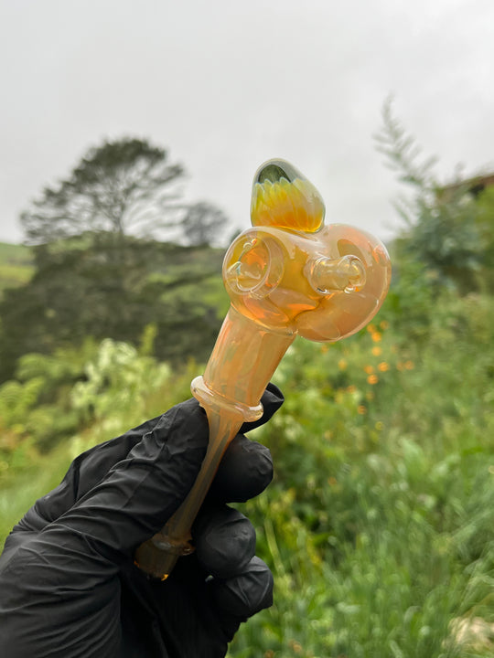 Jargo Glass Hammer - Fine Silver Fumed/NS Yellow