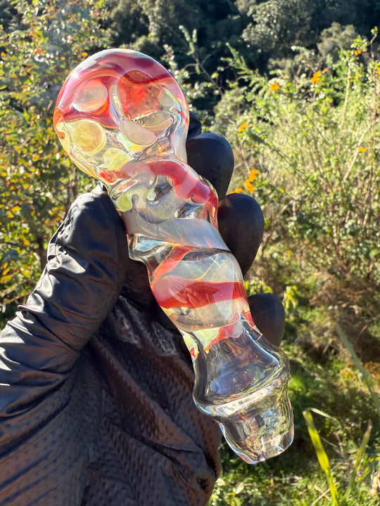 Green Thumb Bob Glass Spoon - Clear/Multicoloured #7