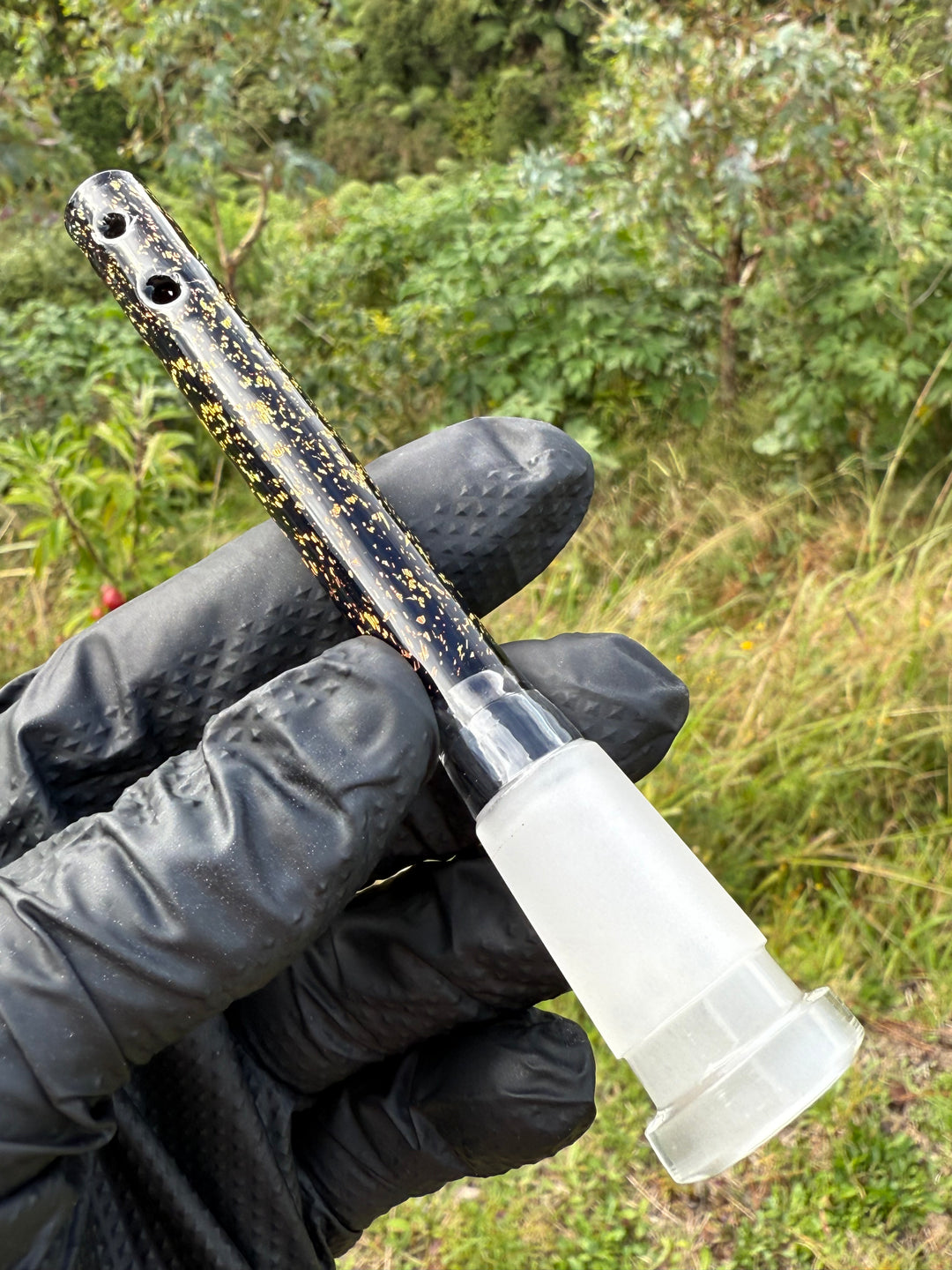 Jamie Clement Glass Collaboration  Downstem - Black/Dichro #2