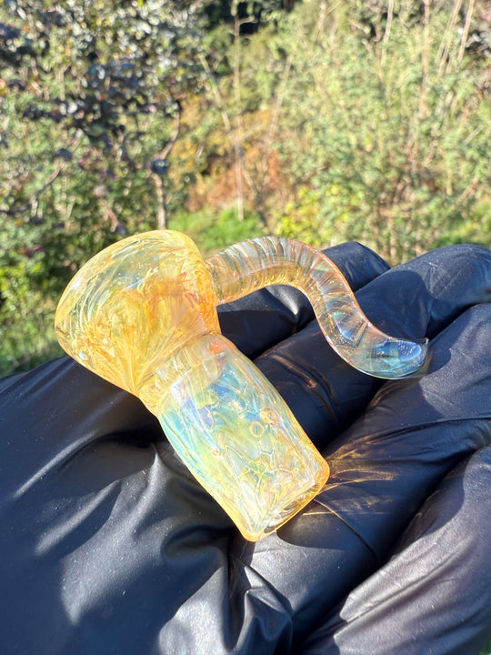 Jims Glass Blowing 18mm Chaos Horned Slide - Silver Fumed