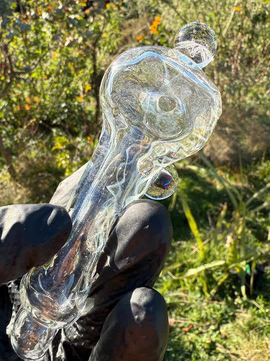 Green Thumb Bob Glass Spoon - Clear/Multicoloured #8