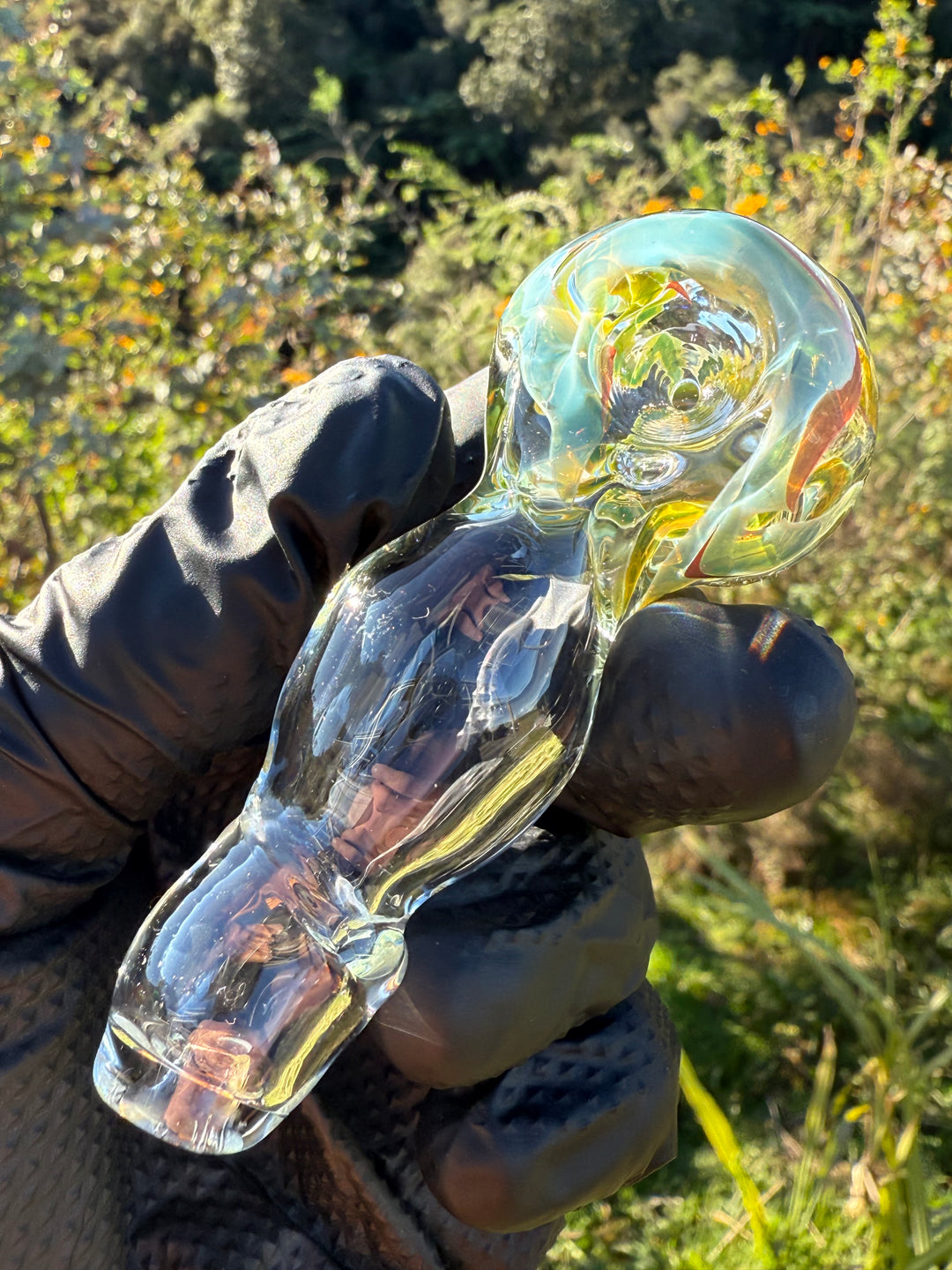 Green Thumb Bob Glass Spoon - Clear/Multicoloured #9