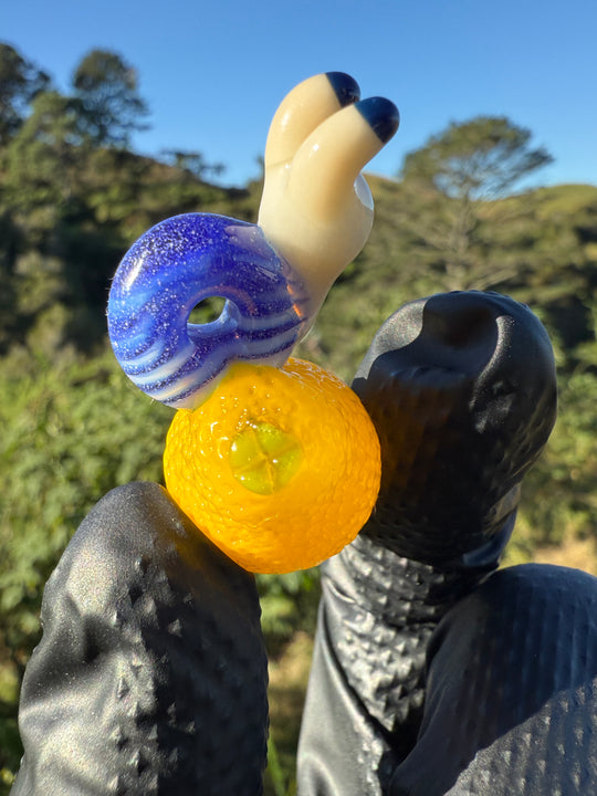 Waffle Glass Pendant - Snail On Lemon