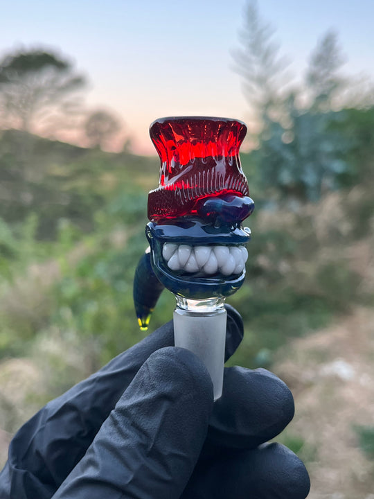 Wyrdglass Goblin Beanie Slide - Cobalt/Pomegranate