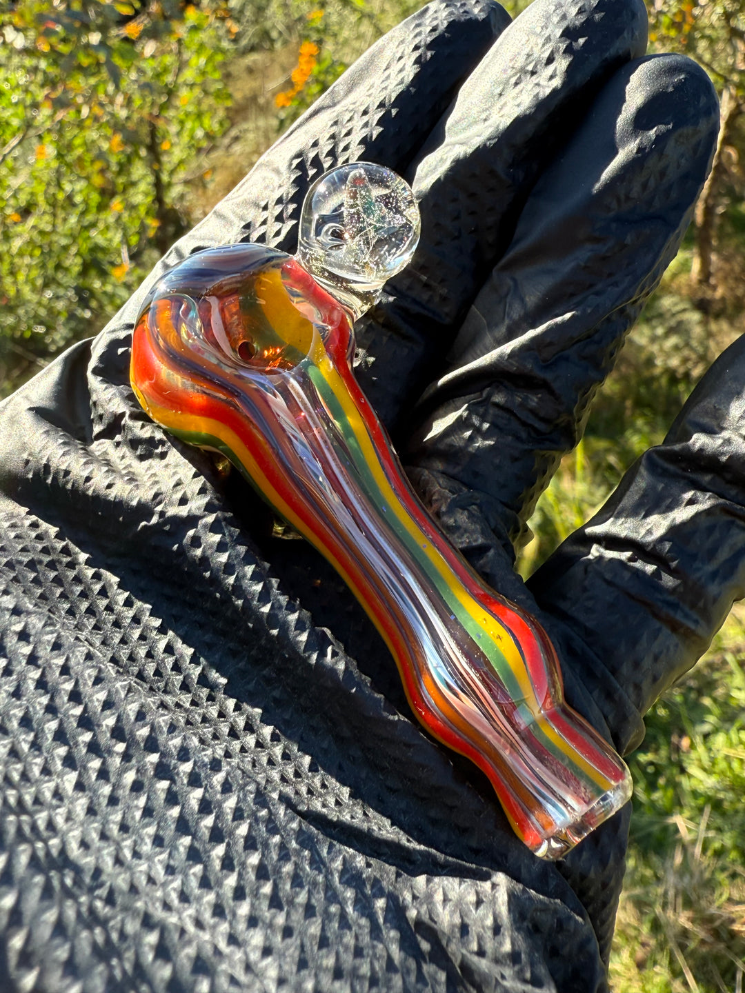 Green Thumb Bob Glass Mini Spoon - Multicoloured/Lines #1